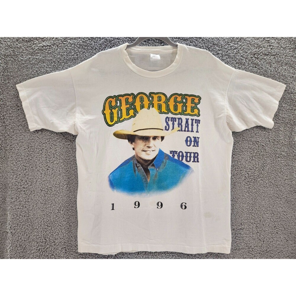 George Strait Shirt Mens XL On Tour 4th Annual Country Music Festival 1996 VTG